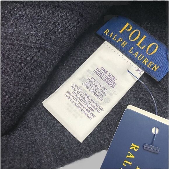 Polo Ralph Lauren Mens Signature Merino Wool Cuffed Beanie Blue One Size (b) New - Picture 8 of 8